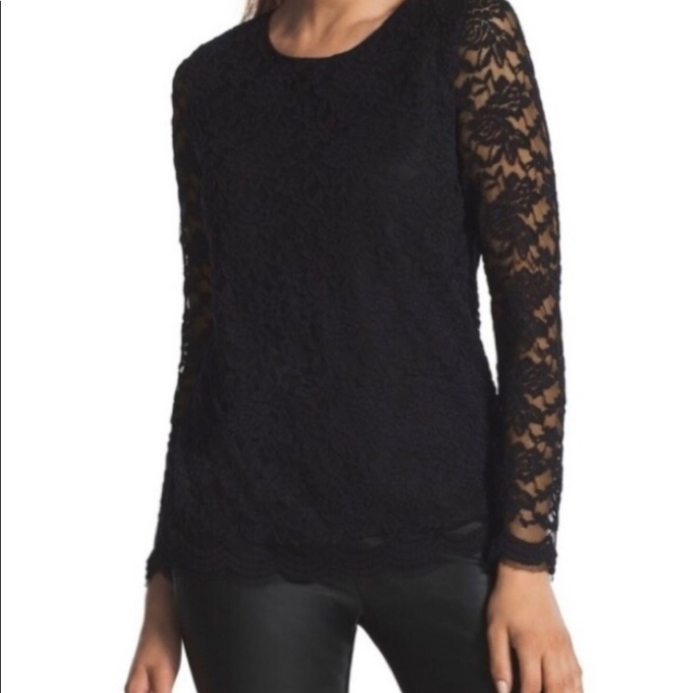 Chico’s black lace blouse size medium